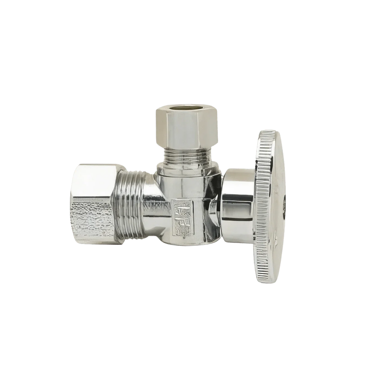 BrassCraft PLB105XP Plumbshop 1/4 Turn Angle Valve, 1/2 inch Nominal Solvent Weld x 3/8 OD Compression, Chrome