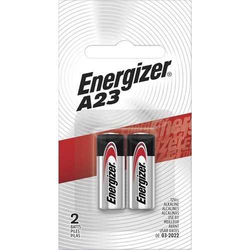 Energizer A23BPZ-2 45mAh 12V Alkaline Button Top Batteries for Keyless Entry, 2-Pack