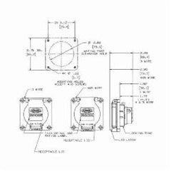 Hubbell HBL2420SW HUB 2P 4W 3PH 250V 20A Shrouded Receptacle