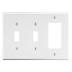 Hubbell PJ226W Wallplate M-Size 3-G 2 Tog 1 Dec WH