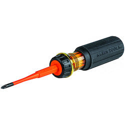 Klein Tools 32286 2-in-1 Insulated Flip-Blade Screwdriver, #1 Phillips and 3/16 in Slotted