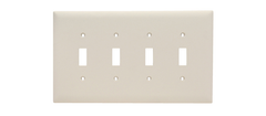 Legrand TPJ4-LA Pass & Seymour 4Gang Wall Plate, Nylon, Jumbo - Light Almond