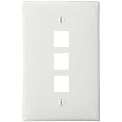 Leviton 41091-3WN QuickPort Midsize Wallplate 3 Port White