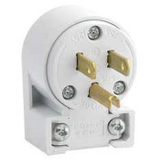 Leviton 515AN 125 Volt 15 Amp 2-Pole 3-Wire NEMA L5-15P White PVC Grounding Straight Blade Plug