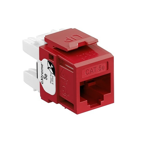 Leviton 5G110-RR5 GigaMax CAT5E+ Component-Rated Keystone Jack, Red