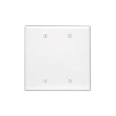 LEVITON 80525-W 2-Gang No Device Blank Wallplate Midway Size White