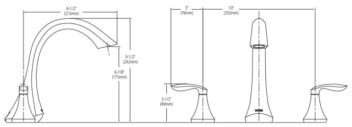 Moen T943 Eva Trim Kit for Two-Handle Roman Tub