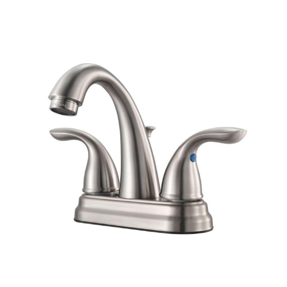 Pfister LG148700K Pfirst Series Two Handle Centerset Bathroom Sink Faucet in Brushed Nickel