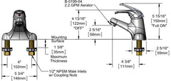 T&S Brass B-2711 Single Lever Faucet 4 Centerset 2.2 GPM