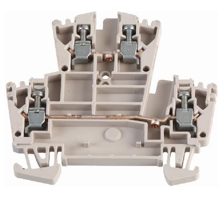 Weidmuller 1021500000 Feed-Through Terminal Block, DIN Rail Mount, Double-Tier, Screw Connection, 24 A, 12 AWG to 26 AWG