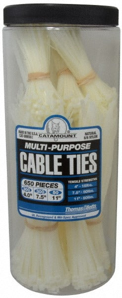 THOMAS & BETTS Thomas Betts 90650-I Cable Tie Assortment 4-11 Inch 650pc