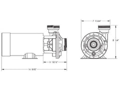 Waterway Plastics PH1150-3 Hi-Flo II Side Discharge 48-Frame 1.5HP Above Ground Pool Pump 115V | 3' Twist Lock Cord