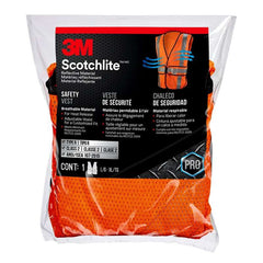 3M 7100178461 Reflective Construction Safety Vest with 5 Point Tear Away, Class 2, Hi-Viz Orange