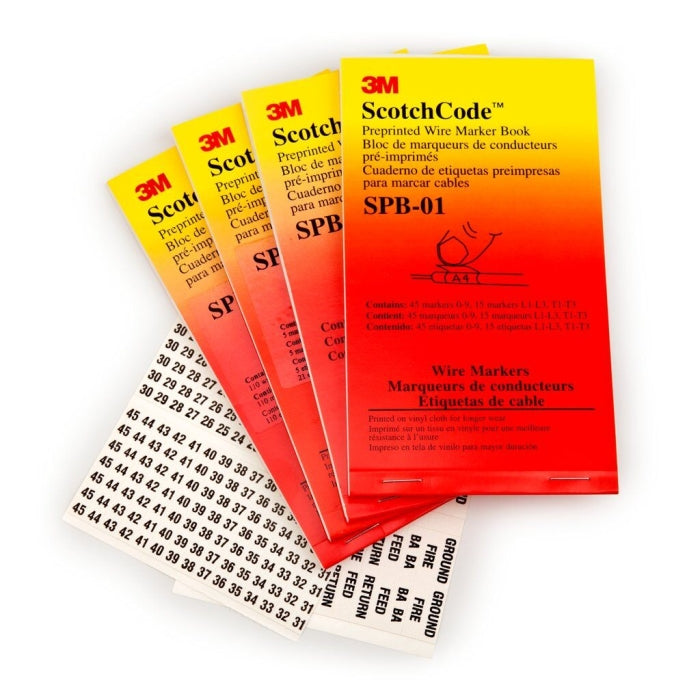 3M SPB-01 Wire Marker Book Pre-Printed (1.37 inches L x 0.22 inches W) Replacement MPN