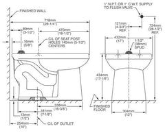 American Standard 3641001.020 FloWise Elongated Toilet Bowl 1.28 to 1.6 GPF