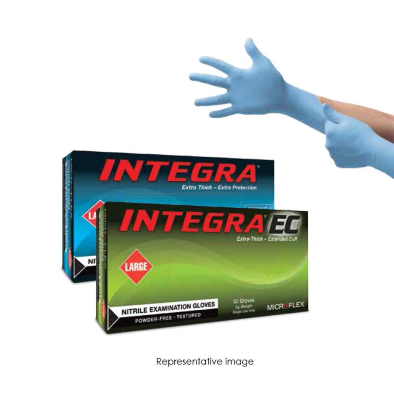 Ansell N861 MICROFLEX Integra Powder Free Textured Blue 8mil Nitrile Gloves Small 50 per Box