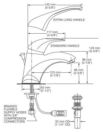 American Standard 7385.004.002 Reliant 3 Single Handle Chrome Lav Faucet 1.2 gpm