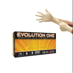 Ansell EV-2050-S MICROFLEX®Evolution One® Powder Free Textured Natural Color 5mil Latex Gloves Small 100 per Box