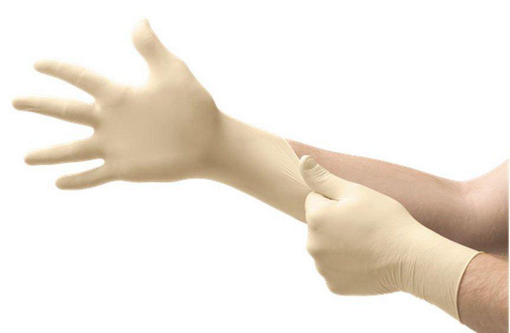 Ansell MF-300-L Diamond Grip L Size Natural Rubber and Latex Disposable Gloves