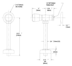 Chicago Faucets 732-665PSHCP Manual Flush Valve