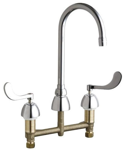 Chicago Faucets 786-E3ABCP Kitchen Faucet 2 Handle Deck Mount 1/2 Inch