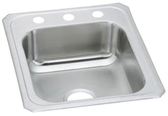 Elkay CR17213 Celebrity Stainless Steel 17 x 21-1/4 x 6-7/8, 3-Hole Single Bowl Drop-In Sink