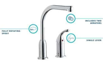 Elkay LK3000CR Everyday Kitchen Deck Mount Faucet with Remote Lever Handle Chrome