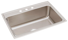 Elkay DLR3122103 Lustertone Classic Stainless Steel 31 x 22 x 10-1/8 3-Hole Single Bowl Drop-in Sink