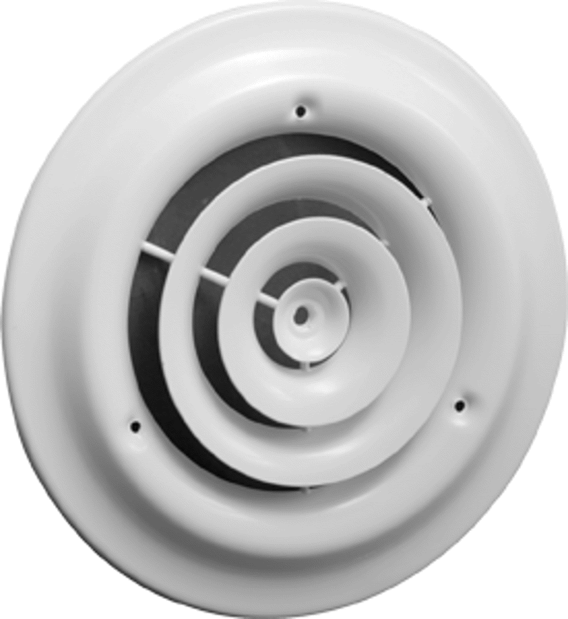 Hart & Cooley 12901 Ceiling Diffuser, White 8 Steel Round Step-Down 16 Model