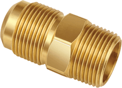 JB Industries U1-8E Brass Adapter, 1/2 Flare x 3/4 MPT