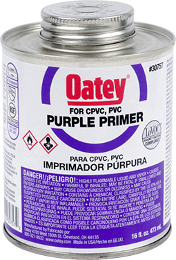 MARS 73180 Primer, 16oz for PVC/CPVC Purple Oatey