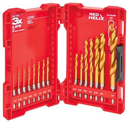 Milwaukee 48894630 SHOCKWAVE 15 Piece Titanium Drill Bit Set