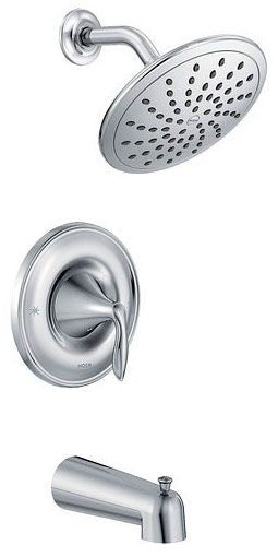 Moen T2233EP Eva Posi-Temp Rain Shower Single-Handle Tub and Shower Faucet Trim Kit in Chrome