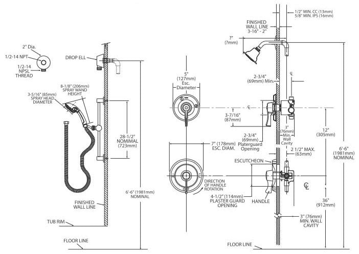 Moen 8342 3 Function Commercial Shower System