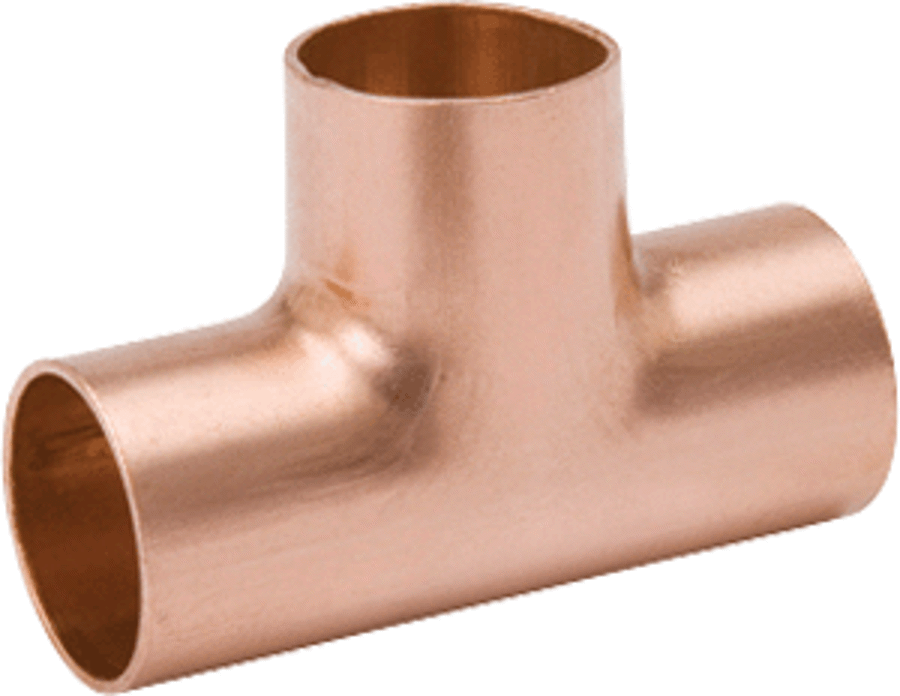 Mueller W04049 Copper Tee Reducing, 1-1/8 x 1-1/8 x 7/8 OD (C x C x C) Case Quantity: 10