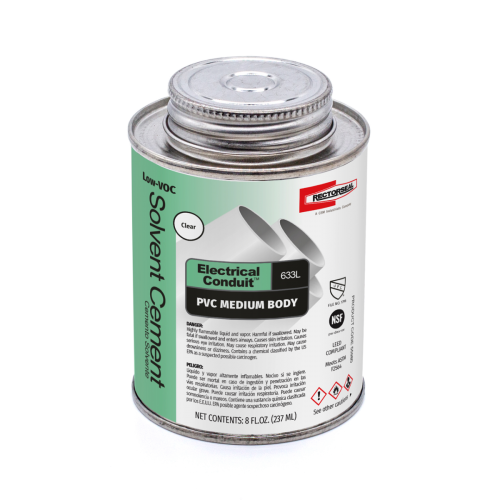 RectorSeal 55980 Low-Voc PVC Medium Body Solvent Cement Clear 1/2-Pint Replacement MPN