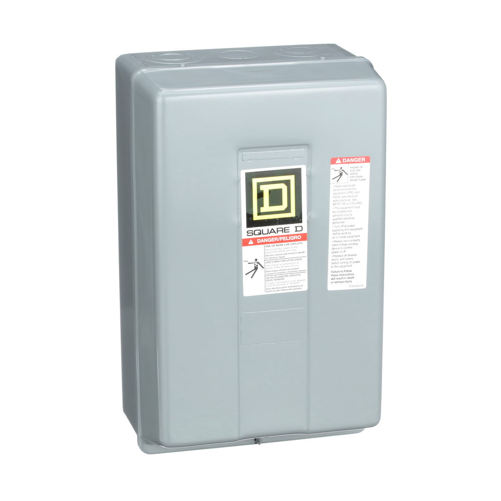 Square D 8903LG20V02 110/120 VAC 30 Amp 2-Pole 2NO NEMA 1 Electrically Held Lighting Contactor