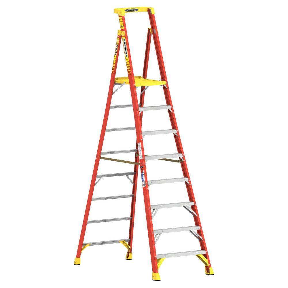 Werner PD6208 10ft Type IA Fiberglass Podium Ladder 300 lb Load Capacity