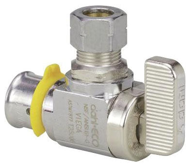 Viega 93515 PEX Press Angle Stop Valve Lead Free 3/8 x 1/4