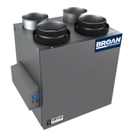 Broan B160H75RT 160 CFM AI Series Heat Recovery Ventilator w/ Top Ports 75% Efficiency