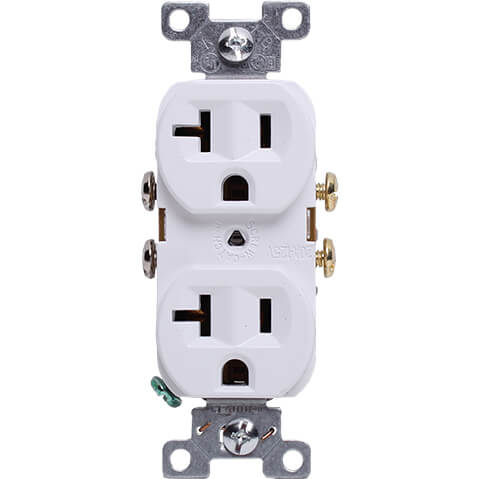 DiversiTech 625-CR20W White Electrical Duplex Receptacle 20A 125V