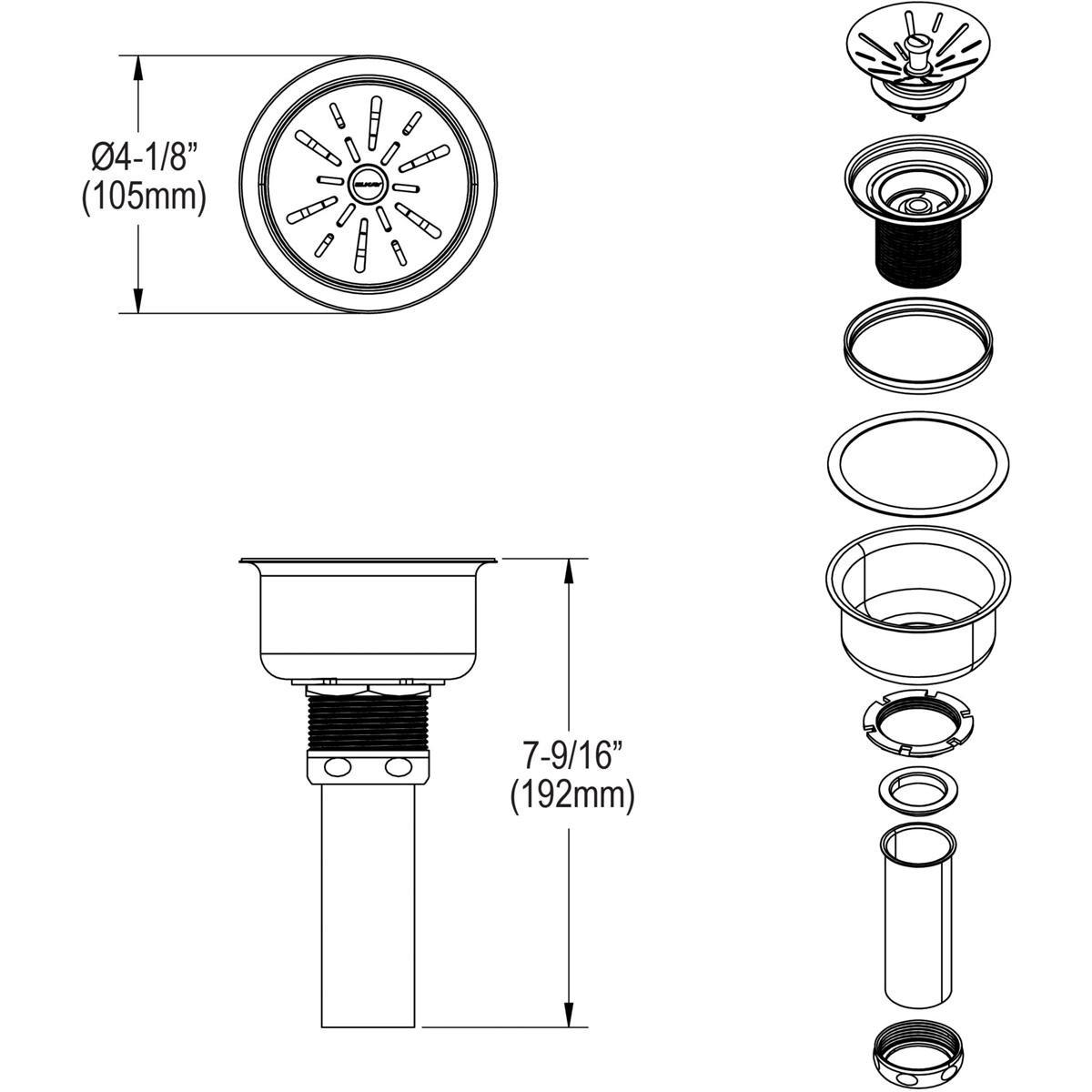 Elkay LKPD1 Perfect Drain Strainer Assembly in Stainless Steel