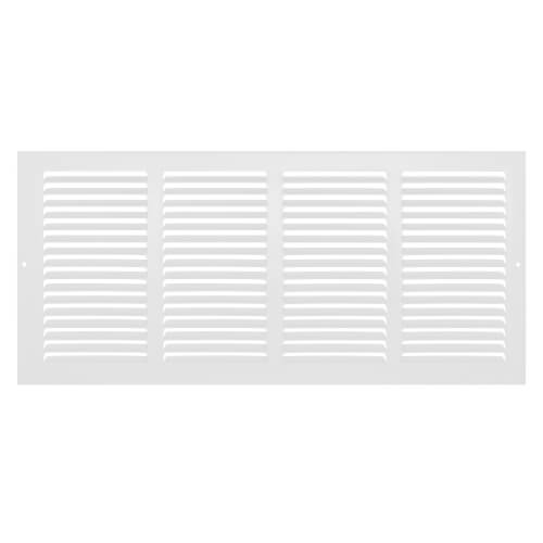 Hart & Cooley 43351 20 x 8W White Sidewall/Ceiling Return Air Grille