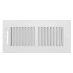 Hart & Cooley 703908 10 x 4 White Two-Way Steel Sidewall/Ceiling Register