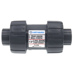 HAYWARD TC10050STE 1/2 PVC True Union Ball Check Valve w/EPDM O-rings socket/threaded end