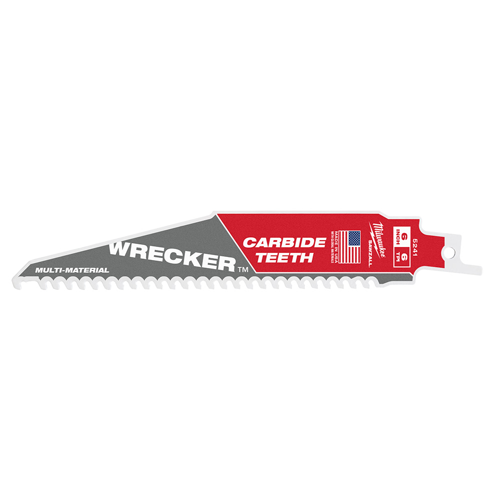 Milwaukee 48005241 6 6 TPI The Wrecker with Carbide Teeth SAWZALL Blade 1PK