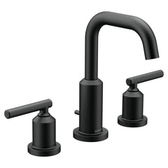 Moen T6142BL Gibson Two Handle Widespread Bathroom Sink Faucet in Matte Black