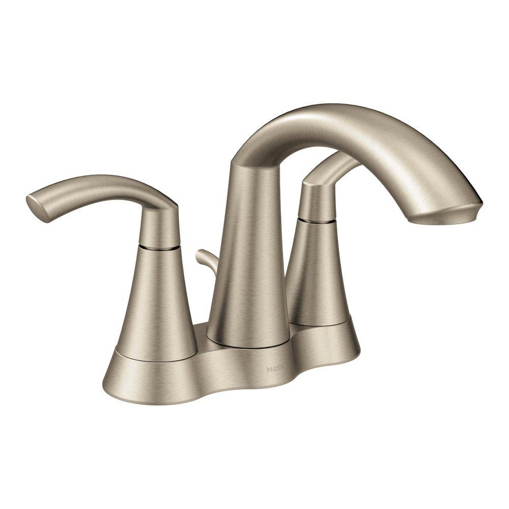 Moen 6172BN Glyde Two Handle Centerset Bathroom Sink Faucet in Brushed Nickel