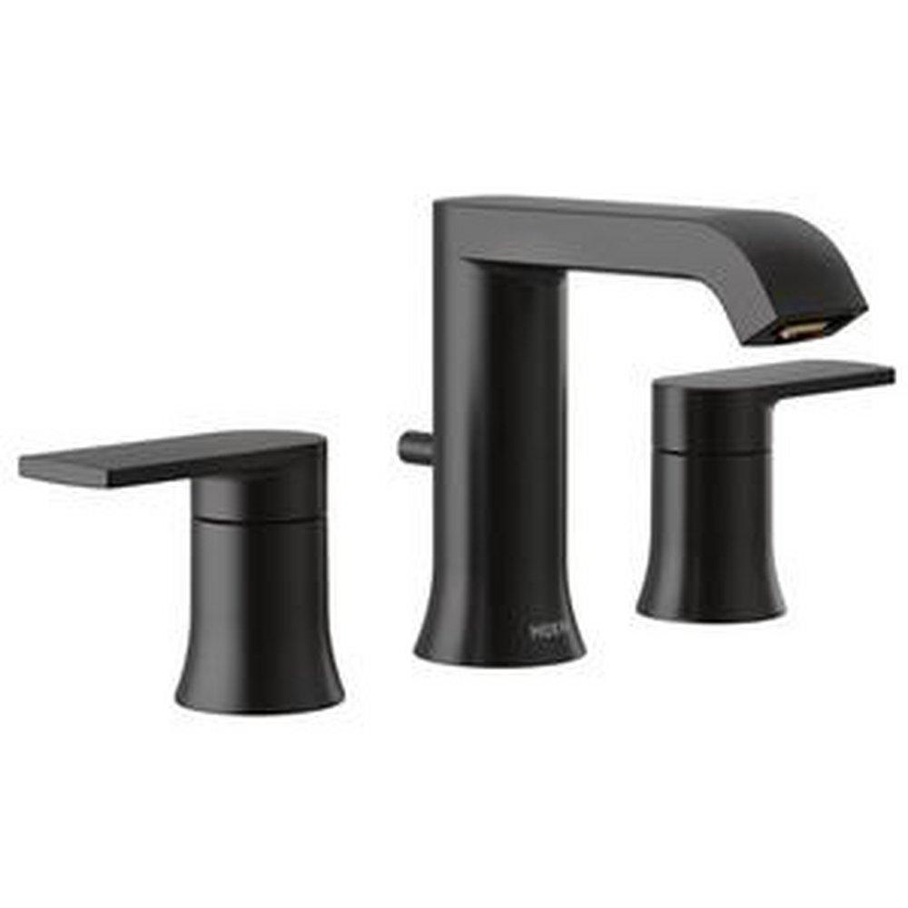 Moen T6708BL Genta Two Handle Widespread Bathroom Sink Faucet in Matte Black