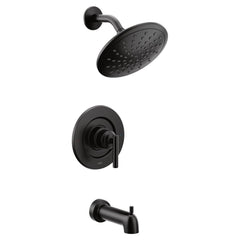 Moen T3003EPBL Gibson Posi-Temp Rain Shower Tub and Shower Faucet Trim Kit in Matte Black (Valve Not Included)